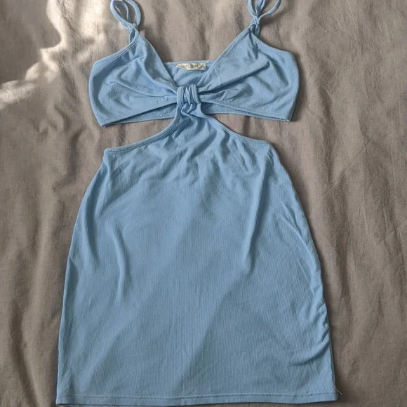 12th tribe blue dress Clemente Blue Textured Maxi Dress